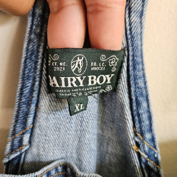 Dairy Boy Medium Blue The Farm Milkman Denim Overalls in Blue Hen NWT - Picture 10 of 16